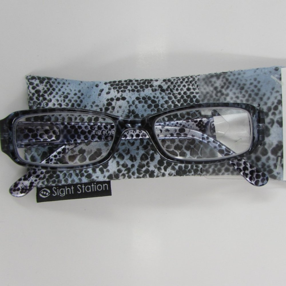 Sight Station Tilly Snake Print +1.00 Reader Glasses with Matching Case